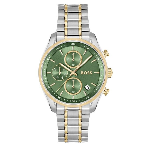 Hugo Boss Two-Tone Steel Green Dial Multi-function Women's Watch - 1502766