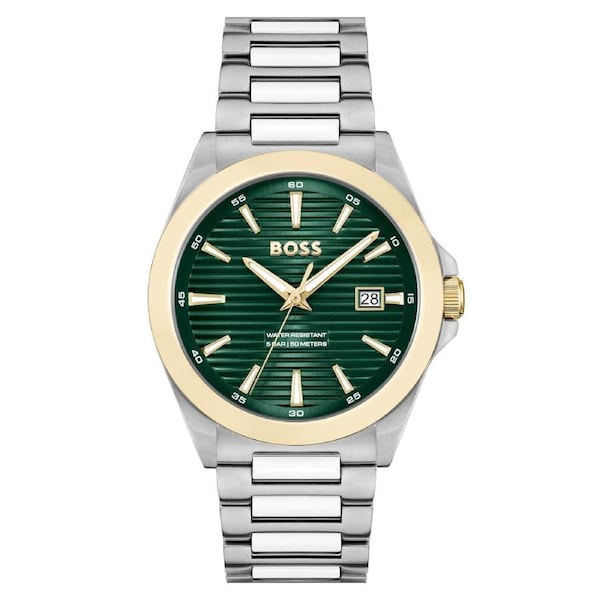 BOSS by Hugo Boss Stainless Steel Olive Green Dial Men's Watch - 1514173