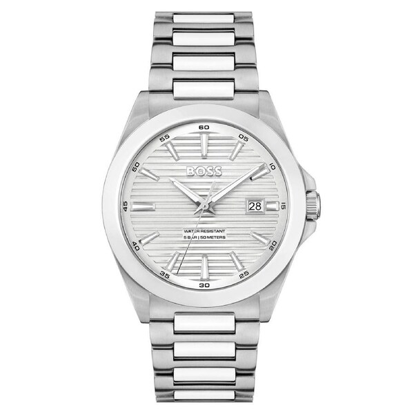 BOSS by Hugo Boss Stainless Steel Silver White Dial Men's Watch - 1514176