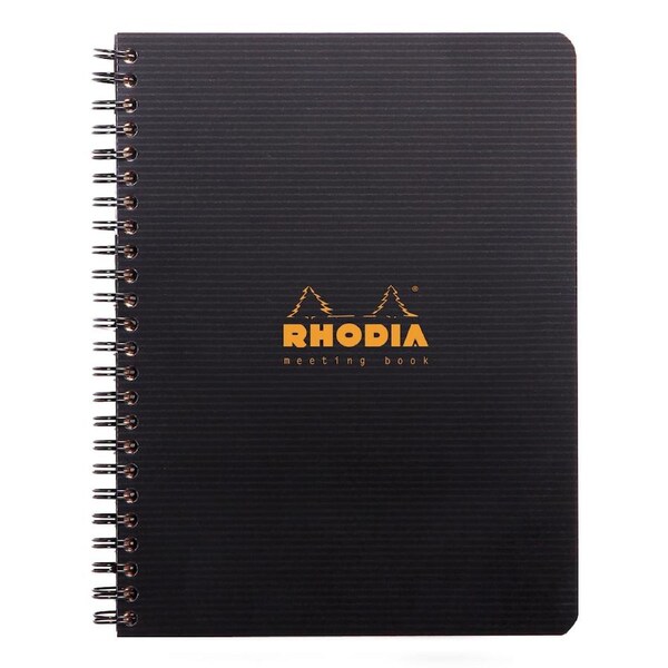 Rhodia A5+ Rhodiactive Meeting Book Wirebound Stationery Notebook Lined Black