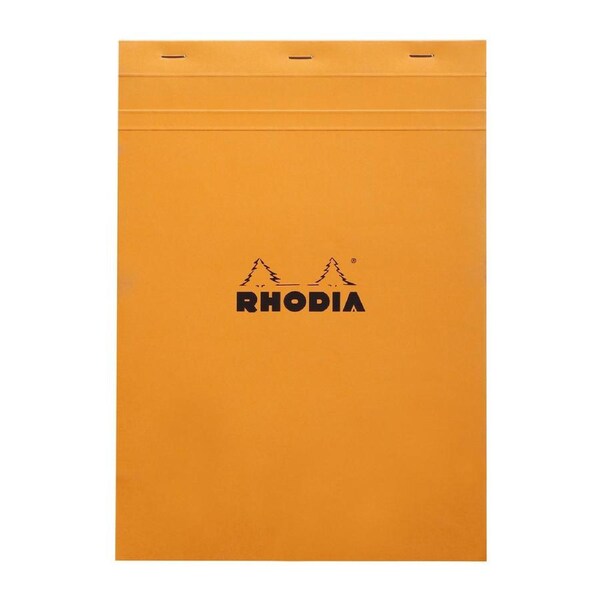 Rhodia No.18 Top Stapled A4 Notepad Office Stationery Note Pad 5x5 Grid Orange
