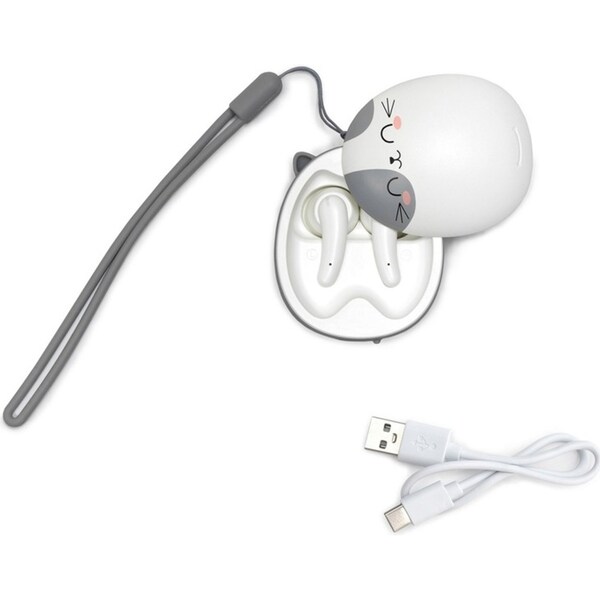 Legami Wireless BT Earbuds In-Ear Earphones w/ Charging Case Be Free Kitty