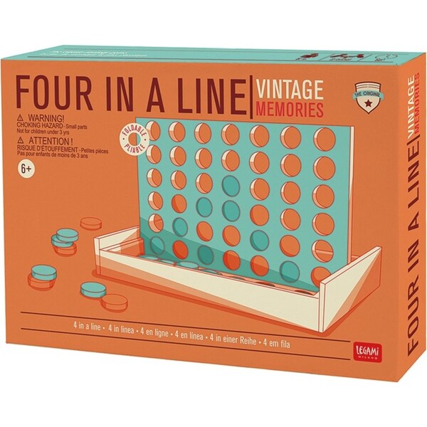 Legami Connnect Four In A Line Classic Wooden Tabletop Board Game Kids Play 6+