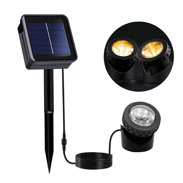 CLORA 6 LED Solar Spot Lights Outdoor Garden Landscape Pool Yard Lawn Patio SpotLight Lamp Warm White