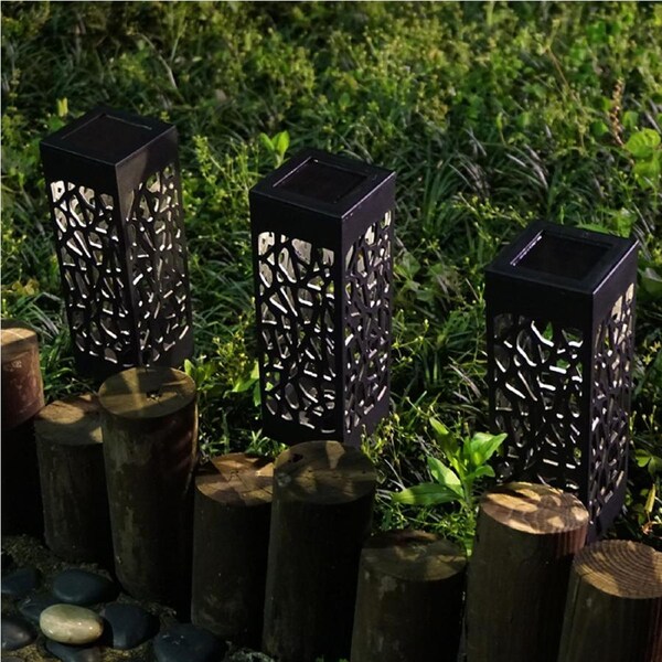 CLORA 4PCS Solar LED Pathway Lights Automatic Outdoor for Garden Patio Yard Lawn Lamp Cool White