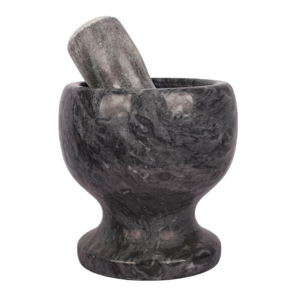 Stone Mortar & Pestle Herbs Spices Grinder in Dark Grey