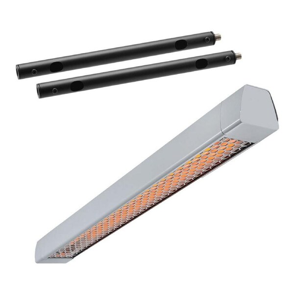 Heatstrip 2200W 9.2A 60Hz IPX5 Intense Heater WHT & 2pc 90cm Ext Mount Poles