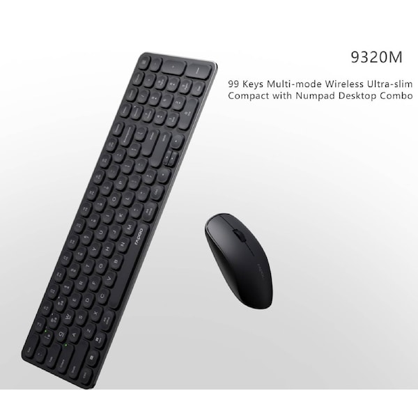 RAPOO 9320M Bluetooth 4.0 5.0 + 2.4G Wireless Multi-mode Keyboard Mouse Combo