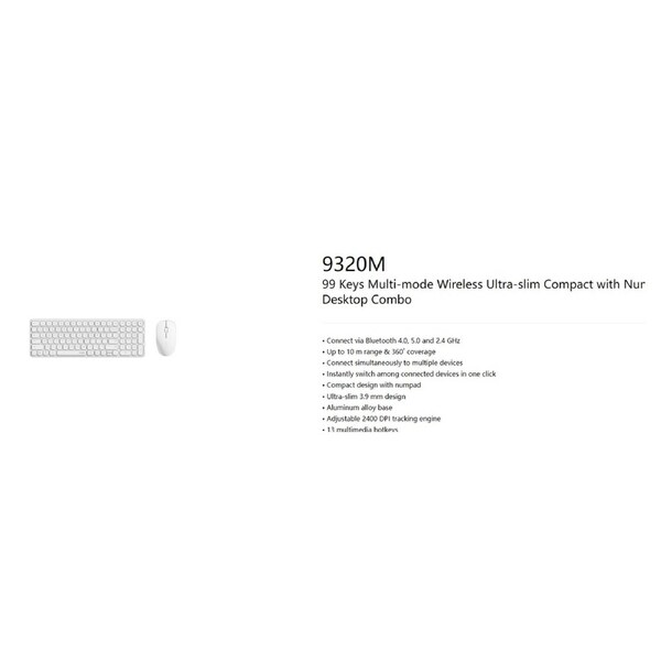 RAPOO 9320M Bluetooth 4.0, 5.0 + 2.4G Wireless Multi-mode Keyboard Mouse Combo