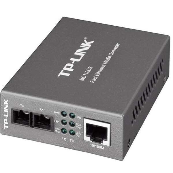 TP-Link MC110CS 10/100Mbps Single-Mode Media Converter Convert 100BASE-FX Fiber to 100Base-TX Copper Media Extends Fiber Distance Up To 20km