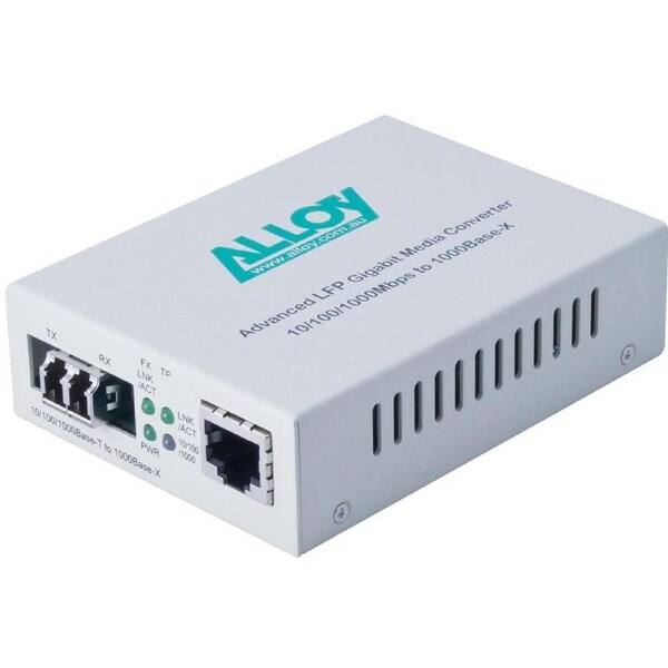 Alloy GCR2000LC 10/100/1000Base-T to Gigabit Fibre (LC) Converter with LFP via FEF or FM. 220m or 550m