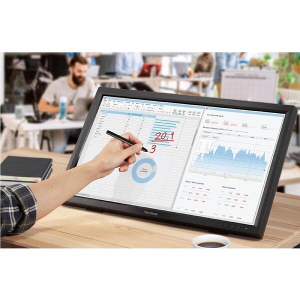 ViewSonic 22' TD2223-2 In-Cell 10 Point Touch FHD Monitor Advanced Ergonomics, Windows, Android, Chrome, Linux, Raspberry Pi, VESA 100, 2024