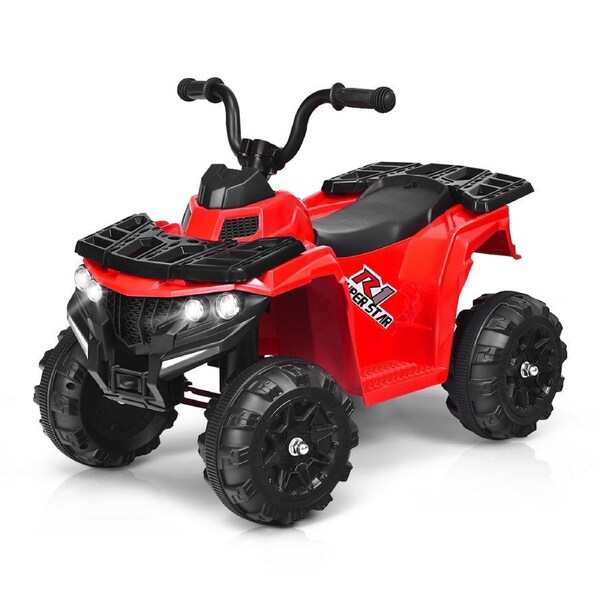 Babyjoy 6V Kids Ride-On ATV Battery Powered Car 4-Wheeler Vehicle Quad Car w/Headlights Red