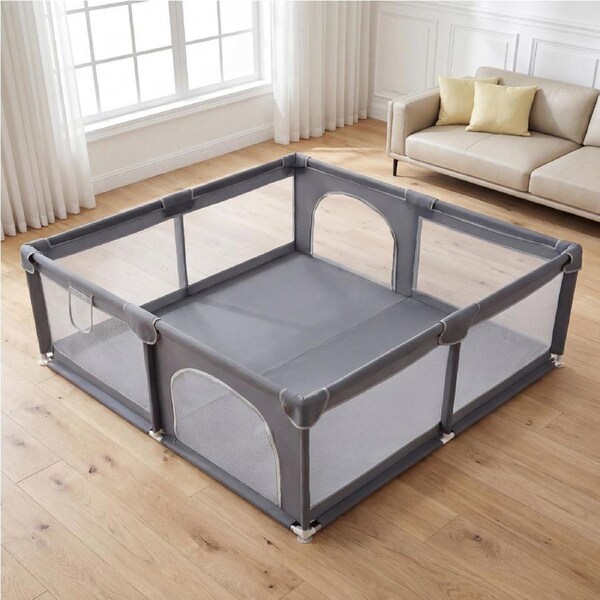 Playpals Baby Playpen Kids Safety Gate Mesh Toddler Fence 2 Doors 180x200cm