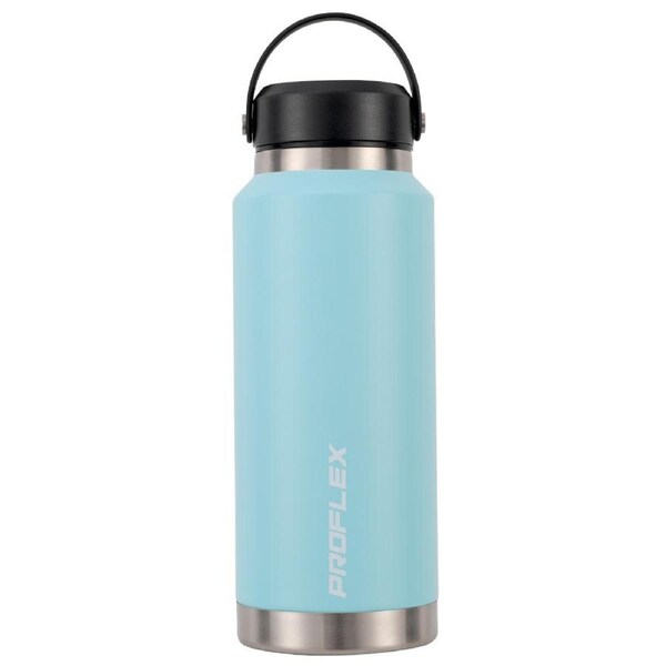 PROFLEX 1L Double Wall Insulated Stainless Steel Water Bottle, Drink Jug with Handle, Seafoam Green