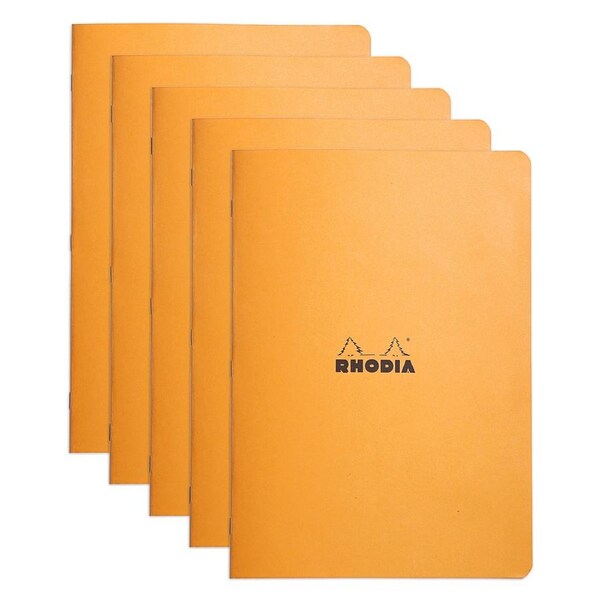 5x Rhodia A4 Cahier Notebook Office Stationery Writing Note Book 5x5 Grid Orange