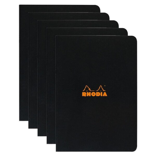 5x Rhodia A4 Cahier Notebook Office Stationery Writing Note Book Ruled Black