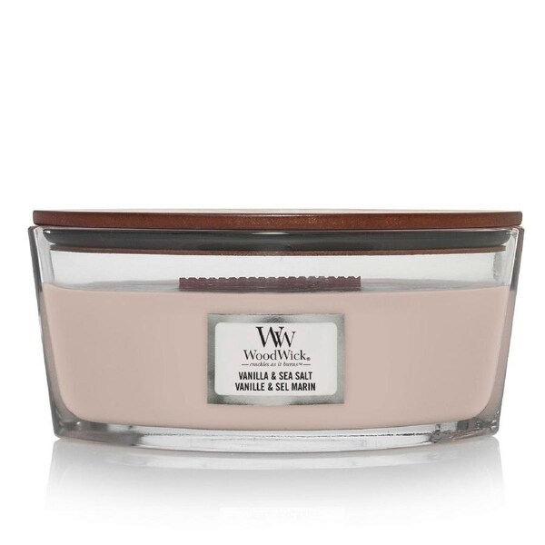 WoodWick Scented Candle Ellipse 453g Vanilla & Sea Salt, Splosh WW76191