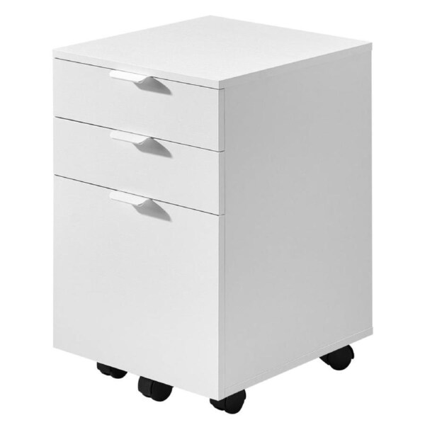Maestro Furniture Vina Mobile Pedestal Storage Filling Cabinet 3-Drawers White