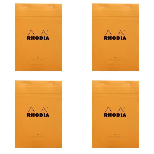 4x Rhodia No.16 A5 Meeting Notepad Office Stationery Writing Note Pad Orange