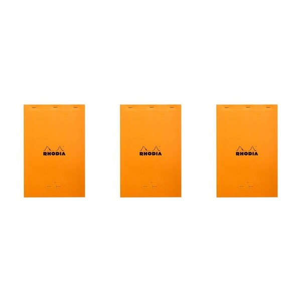3x Rhodia No.19 A4+ Meeting Notepad Office Stationery Writing Note Pad Orange