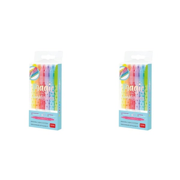 2x 6pc Legami Erasable Highlighters Pen Writing Stationery Set Assorted Colour