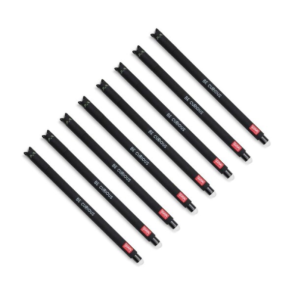 8x Legami Erasable Gel Pen Rollerball Office Writing Stationery Kitty Black Ink
