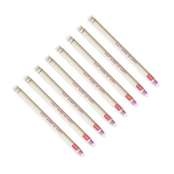 8x Legami Erasable Gel Pen Rollerball Office Writing Stationery Bunny Purple Ink