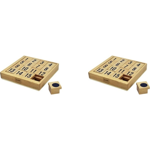 2x 15pc Legami Wood Number Puzzle Tile Tabletop Game Kids/Family Play Set Toy 6+