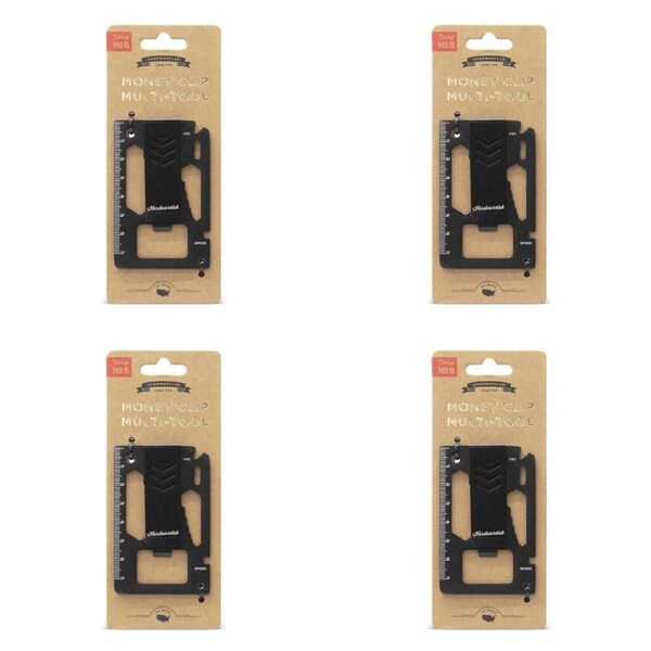 4x HardwareLab Stainless Steel Money Clip Multi-Tool Repair Camping/Hiking Black