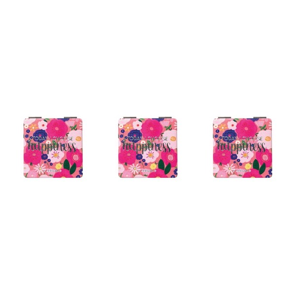 3x Legami Handbag Compact Mirror Travel/Pocket Dual Sqr Nice To See You Flowers