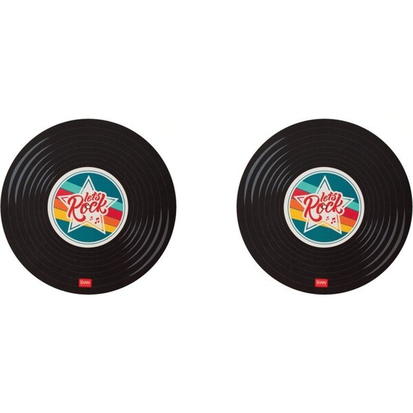 2x Legami PVC Mousepad Anti-Slip Computer/Laptop Mouse Mat Pad Round Vinyl Black