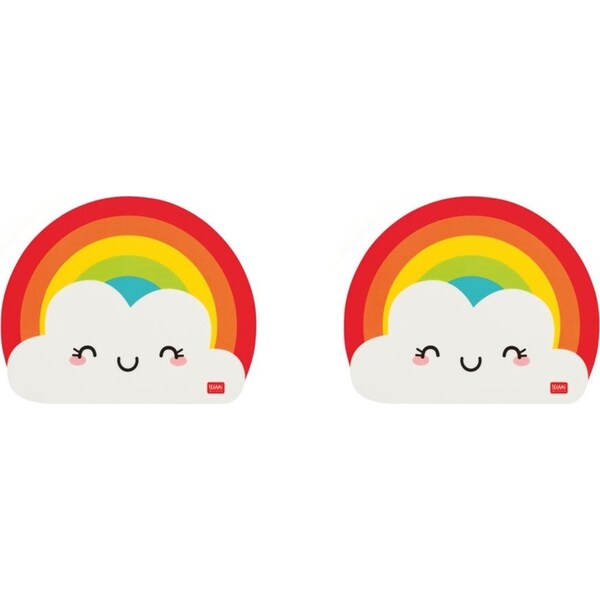 2x Legami PVC Mousepad Anti-Slip Computer/Laptop Mouse Mat Stationery Rainbow