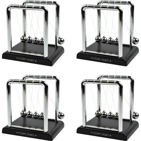 4x Legami ABS/Steel Newtons Cradle Ball Pendulum Office Desk Stationery Display