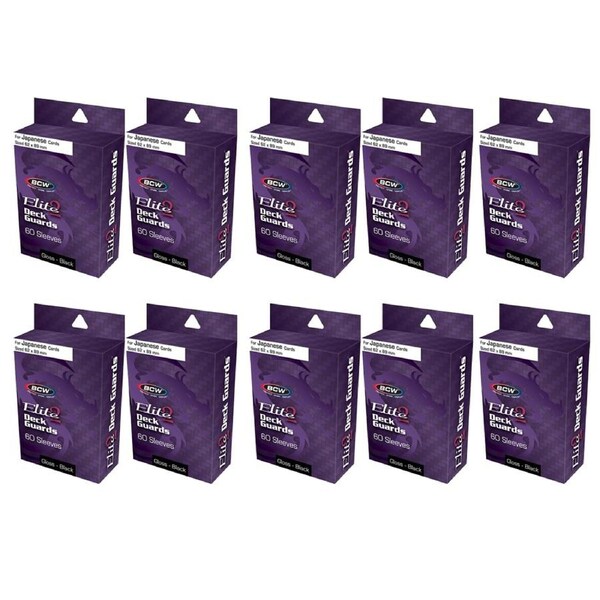 10x 60pc BCW Deck Guard Sleeves Elite2 62x82mm For Japanese Cards Small Black