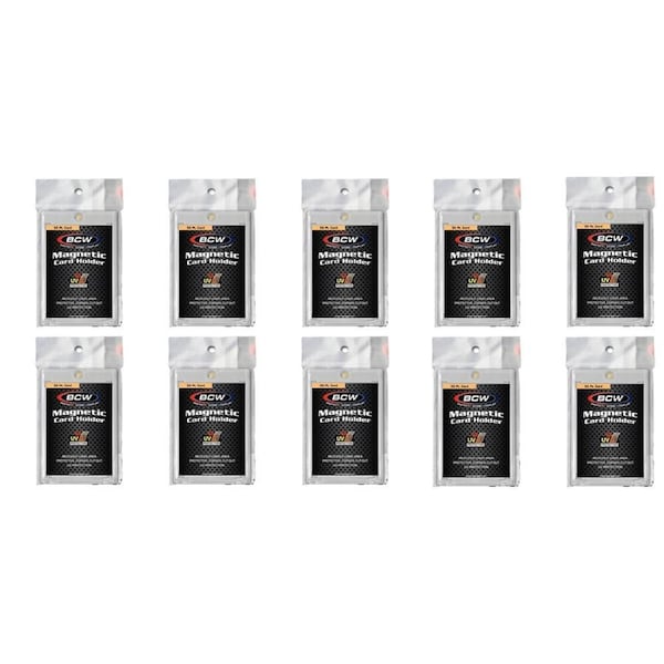 10x BCW One Touch Magnetic Trading Card Holder 55 Pt Standard Protector Case CLR