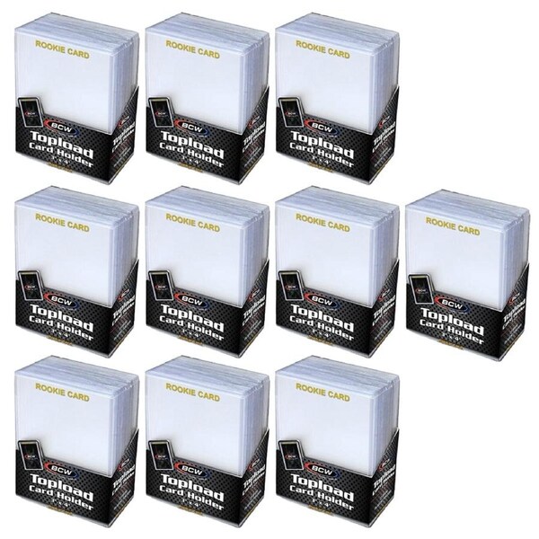 10x 25pc BCW Toploader STD Trading Card Holder Rookie Imprinted 76x102mm Gold