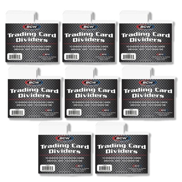 10x 10pc BCW Trading Cards Dividers Horizontal Collection Index Organiser White