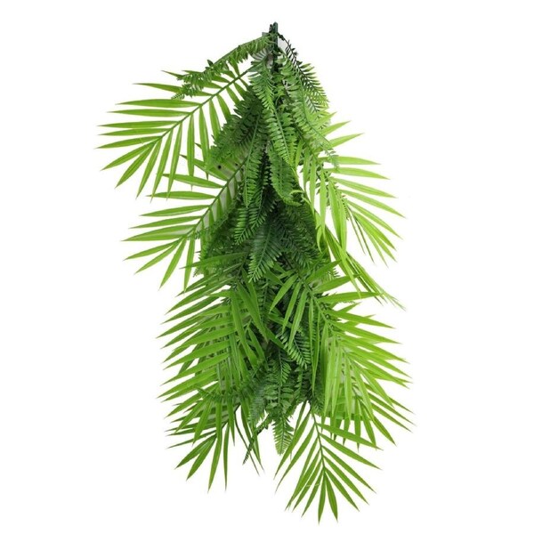 Artificial Extendable Hanging Tropical Palm And Fern Vine 55cm UV Resistant