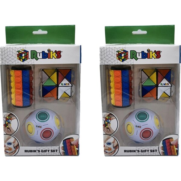 2x Rubiks Gift Set Rainbow Ball/Magic Star/Tower Twister Kids Educational Toy 4+