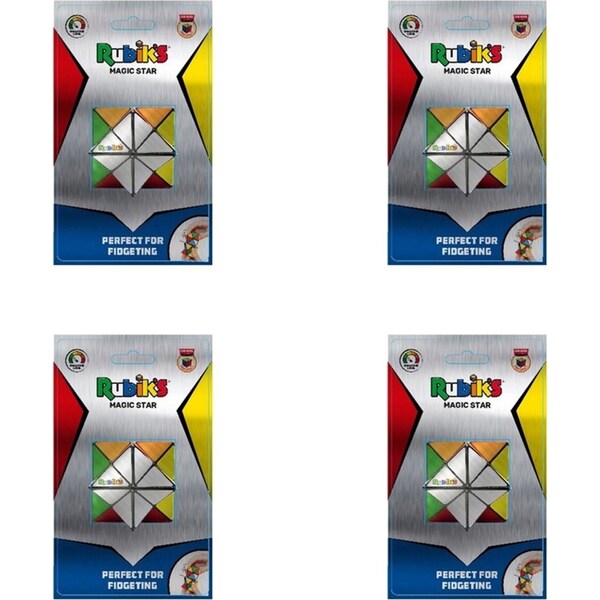 4x Rubiks Magic Star Fidget Cube Puzzle Metallic Kids/Children Educational Toy