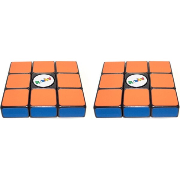 2x Rubiks Fidget Spin Block Orange Kids/Child Educational Problem Solving Toy 8+