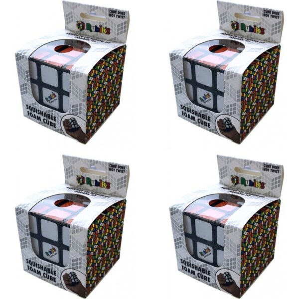4x Rubiks Squishable Foam Cube Kids/Children Relaxing Educational Play Toy 3" 5+