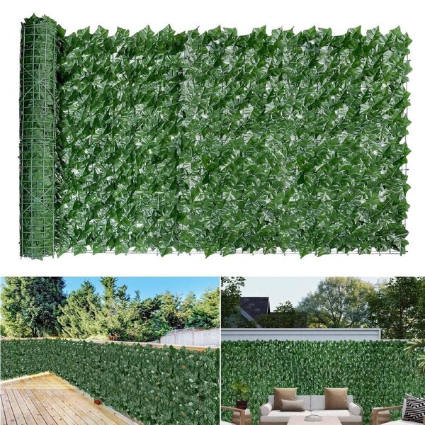 3M Roll Artificial Hedge Garden Fake Ivy Leaf Privacy Fence Screening Wall Panel