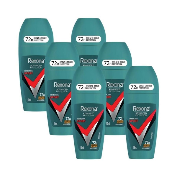 6 x Rexona Advanced Protection Roll On Deodorant Sport 50mL