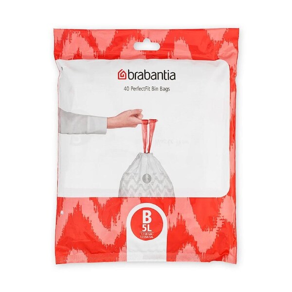 Brabantia Bin Liner 40 Bags Dispenser Pack - 5 Litre