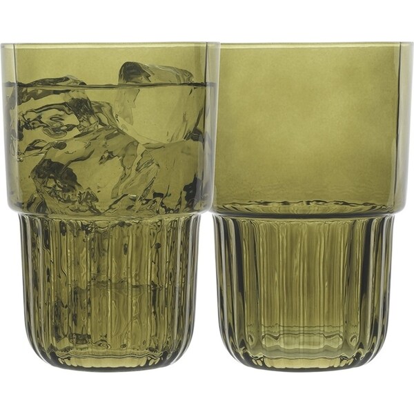 4pc Ecology Callisto HiBall Table Drinking Glasses 410ml/12.5cm Olive Green