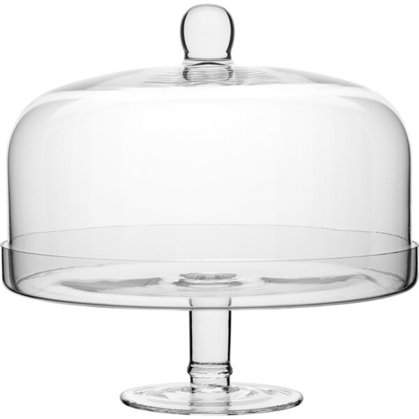 Ecology Tableware Soda Lime Glass Classic Elegant Cake Stand w/ Dome 28cm