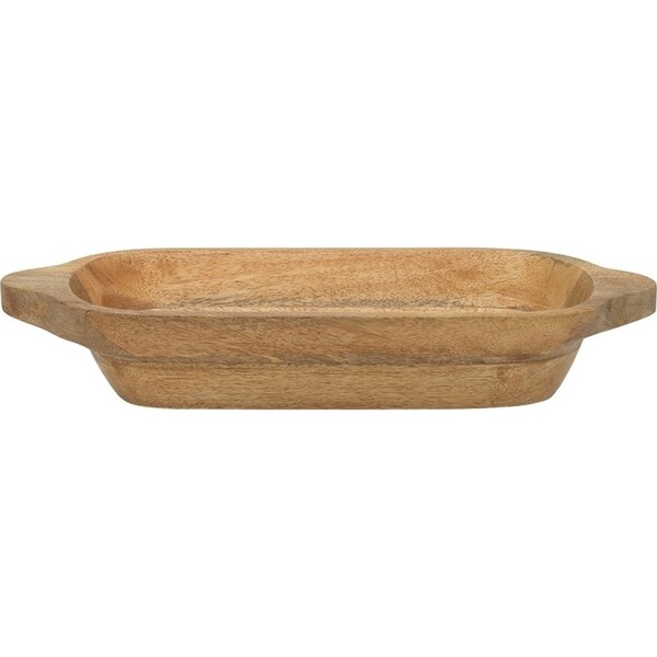 Ecology Mango Wood Kitchenware Drift Oval Shallow Food Bowl w/ Handle 37cm