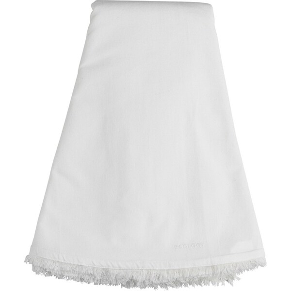 Ecology Cotton Tableware Elegant Fray Dining Round Tablecloth 180cm White